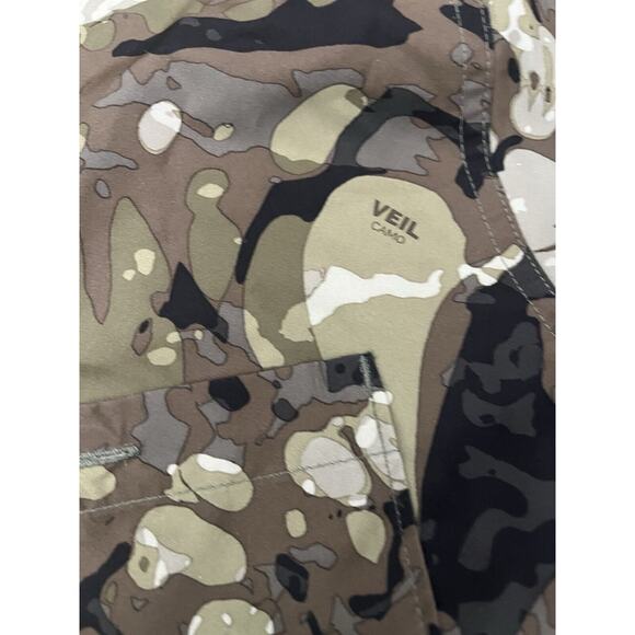 Simms Men's Fishing Veil Camo Button Front Shirt Size Large Green - Picture 3 of 7